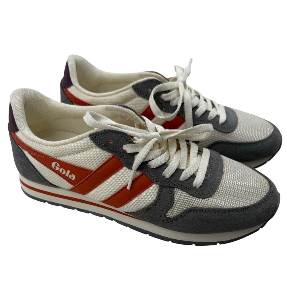 Gola Daytona Sneakers Mens US 9 EU 42 White Orange Gray Retro Shoes NO BOX